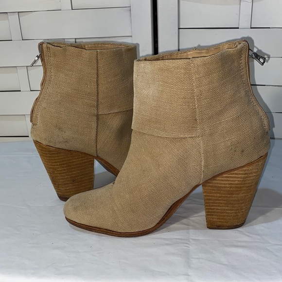 Rag & Bone Newbury Stylish Tan Canvas Ankle Boots for Women - Picture 5 of 7